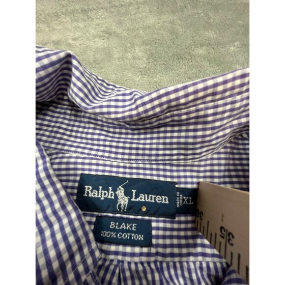 Ralph Lauren Blake Mens XL Purple Gingham Check Long Sleeve Button-Down Shirt - Picture 3 of 12